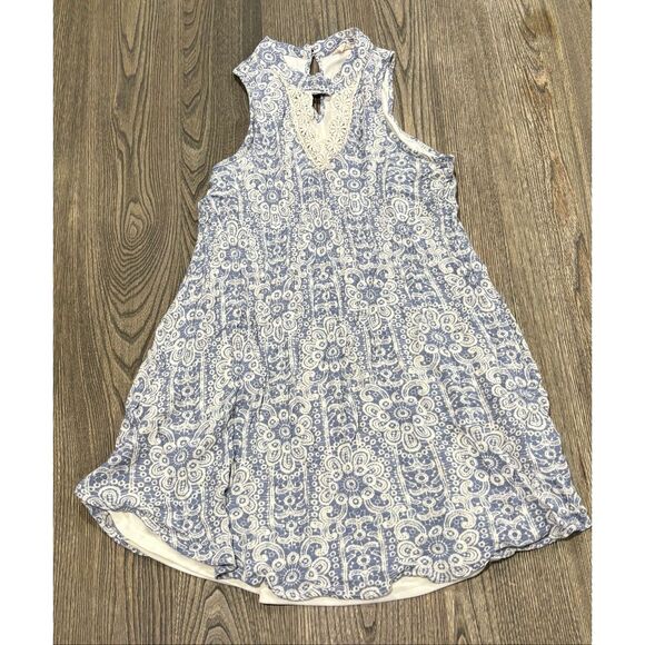 Altar'd State Dresses & Skirts - Altar'd State Womens Sleeveless Boho A-Line Dress Rayon Floral Blue White Size L